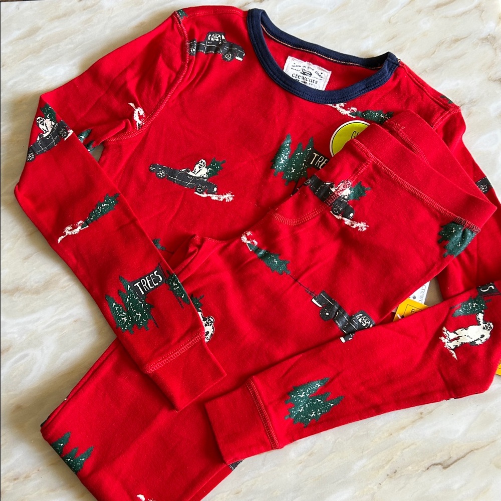 J. Crew Crewcuts Christmas Glow‎ in the Dark Matching Holiday Pajama Set Size 12